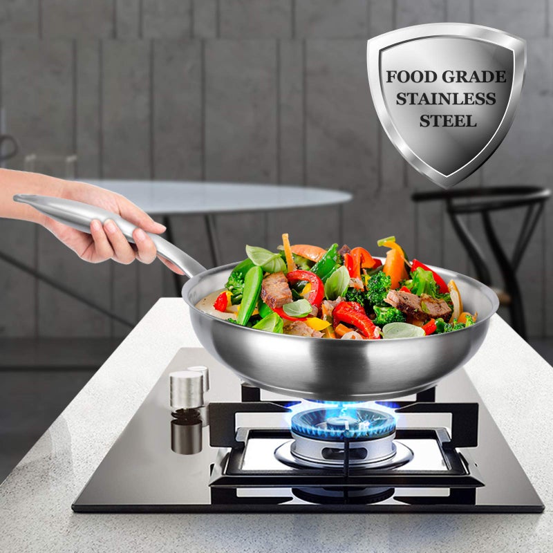 Duxtop Professional Stainless Steel Fry Pan, Induction Ready Cookware with Impact-bonded Technology, 9.5 Inches - Image 3